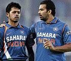 WORD OF ADVICE Experienced Zaheer Khan (right) has been a mentor to young pacers like Sreesanth. AFP