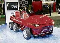 Electronic vehicle manufacturer CT&T introduces the Multi Amphibious concept vehicle at the North American International Auto Show in Detroit. AP