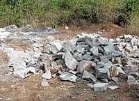 Quarry query: Quarrying in progress in Nagarahole National Park. DH Photo