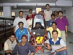 Members of Bosch Team Stratos along with their car.