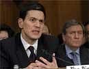 British Foreign Minister David Miliband (L), testifies on Capitol Hill in Washington, Thursday, Jan. 21, 2010, before the Senate Foreign Relations Committee hearing on Afghanistan strategy. Richard Holbrooke, Special Representative for Afghanistan and Pakistan at the State Department, listens at right. AP