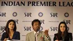 IPL Commissioner Lalit Modi with owner of Rajasthan Royals Shilpa Shetty and Kings XI Punjab owner Preity Zinta after the IPL III auction in Mumbai. AP