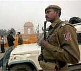 Tight security at India Gate on Republic Day, in New Delhi. PTI