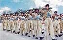 Women recruits of the ITBP rehearse for their passing-out parade at Basic Training Centre at Bhanu in Haryana. DH PHOTO