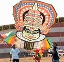 A kite designed as a Yakshagana artiste attracted the crowd at the Kite Festival on Tuesday. DH Photo