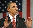 US President Barack Obama delivers his State of the Union address on Capitol Hill in Washington on Wednesday. AP