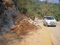 The NH 48 stretch on Shiradi Ghat is almost blocked due to landslide.  DH photo