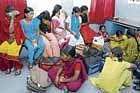 in safe custody: Fifteen girls from Andhra Pradesh were rescued by the police at the City  railway station on Tuesday.  dh Photo