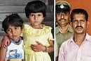 (Left) The rescued children Vaishnavi and Jitesh. Kidnapper Subramani. DH PHOTO