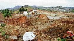 Work on supplying water from Jakkalamadagu reservoir to Chikaballapur and Doddaballapur is proceeding at a fast pace. The height of the reservoir is being augment  storage capacity. DH photo