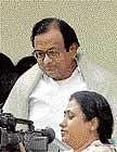 P Chidambaram coming out after a meeting with the members of Womens Press Club in New Delhi on Friday. PTI