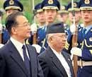 Forging alliance: Chinese Prime Minister Wen Jiabao and Nepals Prime Minister Madhav Kumar Nepal inspect the Chinese People's Liberation Army guard of honour during a welcome ceremony at the Great Hall of the People in Beijing recently. AFP