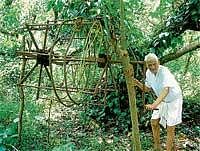 Cherkady Ramachandra Rao working in his field at Cherkady in Brahmavar. The photo was taken in August 2009.