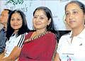 Proud: Chandra Gopalan, Shukla Bose and Ashwini Nachappa at the press conference.