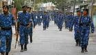 A platoon of the Rapid Action Force (RAF) arrived in Hassan from Coimbatore on Tuesday and took a flag march to instill confidence among residents. dh photo