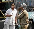 BMTC conductor waiting for passengers on the occasion of the monthly Bus Day at Majestic on Thursday. DH Photo