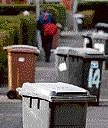 Wheeling bins await collection in the Rosetta area of Belfast, Ireland, on Friday. AP