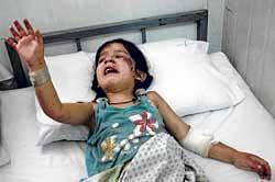 Afghan child wounded in attack on the Indian Embassy.