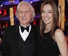 In this Jan 15, 2010 file photo, James Cameron, left, director of 'Avatar,' and his ex-wife Kathryn Bigelow, director of 'The Hurt Locker,' pose together at the 15th Annual Critics Choice Movie Awards in Los Angeles. AP