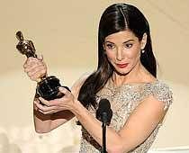 Sandra Bullock accepts the Oscar for best performance by an actress in a leading role for The Blind Side at the 82nd Academy Awards on Sunday. AP