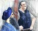 An artist's sketch shows Inderjit Singh Reyat (L) appearing in BC Supreme Court in Vancouver British Columbia in this March 27, 2006 file photo. Reuters