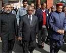 Chief Justice of India K G Balakrishnan along with Chief Justice of Himachal Pradesh High Court, Kurian Joseph (L) and Himachal Pradesh Chief Minister P K Dhumal arriving to attend the inaugural function of the ''Ruby Jubilee Celebrations'' of the High Court of Himachal Pradesh in Shimla on Saturday. PTI