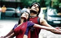 Rain-Soaked Moves: Anshuman Jha and Shruti in the film.
