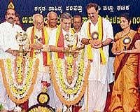Home Minister Dr V S Acharya inaugurating sixth Udupi district Kannada Sahitya Sammelana.
