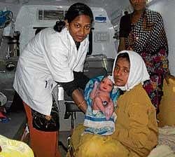 REFERRED MODE: A baby delivered in the 108 ambulance in Kolar district. dh photo