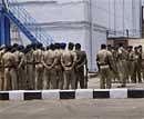 Security personnel on high alert at the Thiruvananthapuram airport complex after a country made bomb was allegedly found on the Bangalore-Thiruvananthapuram Kingfisher aircraft on Sunday. PTI