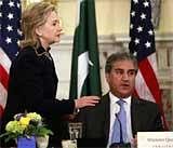 US Secretary of State Hillary Clinton (left) and Pakistan Foreign Minister Shah Mehmood Qureshi during the opening session of the US-Pakistan Strategic Dialogue on Wednesday. AP