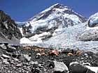top of the world Trekkers camping at the at the Everest base camp. photos by author