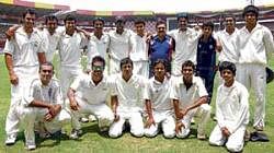 Champions: Swastic Union CC (1), winners of the KSCA Twenty20 tournament in Bangalore on Sunday. STANDING (from left): Bharath Chipli, Amit Verma, Udit Patel, CM Gautam, Vinoo Narayanan, Mayank Agarwal, Irfan Sait (assistant secretary), Chetan William, Mahadev, SL Akshay, R Jonathan. (SITTING): Rajoo Bhatkal, NC Aiyappa, Devraj Patil, Sunil N, Yuvraj, Karthikeyan. DH photo