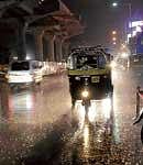 Rain lashed the City bringing respite from sapping heat. dh photo