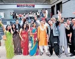 Cool: Students dressed in ethnic wear.