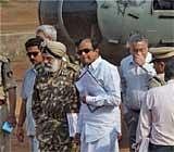 Union Home Minister P Chidambaram arrives at Lalgarh during a visit in West Midnapore on Sunday. PTI