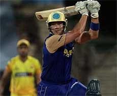 Rajasthan Royals Shane Watson in action during the IPL T20 match against Chennai Super Kings during their IPL T20 match at the MAC stadium in Chennai on Saturday. PTI