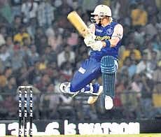 Rajasthan Royals Shane Watson in action en route to his 58 against Deccan Chargers on Monday. PTI
