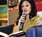 From the past: Writer Fatima Bhutto (granddaughter of Zulfikar Ali Bhutto) reading from her book 'Songs of Blood and Sword' during its launch at Reliance Time Out on Monday. dh photo
