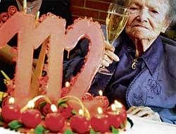 Rosa Rein, born on March 24, 1897, celebrates her 112th birthday at a home for the elderly in Luganos Paradiso district in this March 24, 2008 File Photo.  Reuters