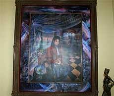 In this publicity image released by Marc Samson, a painting of Michael Jackson by Australian artist Brett-Livingstone Strong is shown.