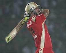 Super shot: Royal Challengers Bangalores Kevin Pietersen sends one soaring during his 29-ball 62 . PTI