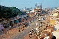 A view of the deserted I G Road after the demolition works were completed. DH Photo
