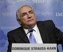 International Monetary Fund Managing Director Dominique Strauss-Kahn discusses the world economy and the financial crisis in Greece during his opening news conference at IMF headquarters in Washington on Thursday. AP