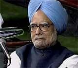 Prime Minister Manmohan Singh during the Cut Motion debate in the Lok Sabha in New Delhi on Tuesday. PTI Photo/ TV GRAB