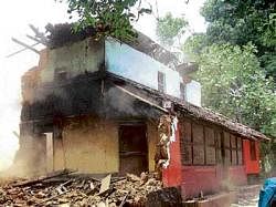 use of force: The demolished house of Gregory Patrao at Kalavar village in Surathkal. dh photo