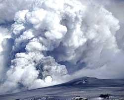 Smoke and ash billowing from Eyjafjallajokull volcano. File Photo AFP