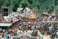 Celebrations: The annual rathotsava of Rajarajeshwari temple was held at Karnangeri on the outskirts of Madikeri. DH Photo