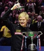triumphant: Australias Neil Robertson with the World snooker championship trophy. AP