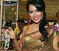Actress Sameera Reddy displaying jewellery at the Festival of Gold fair organised by MMTC in New Delhi. PTI